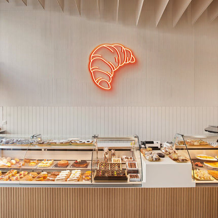 Orange Croissant Neon Sign
