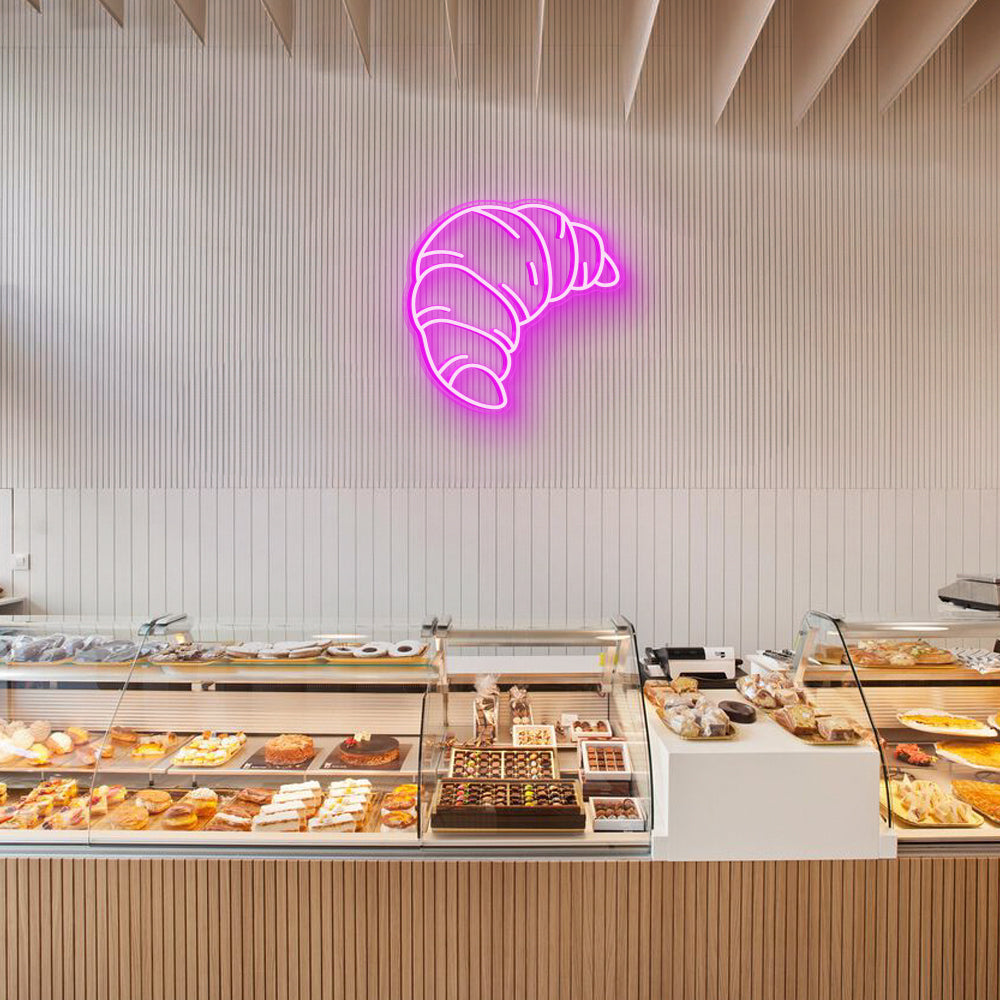 Croissant Sign Croissant LED Neon Sign | Cafes, Bakeries & Restaurant Decor – Freedom Neon