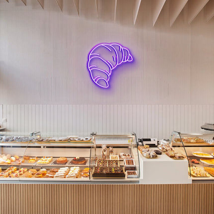 Purple Croissant Neon Sign