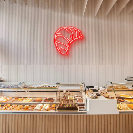 Red Croissant Neon Sign