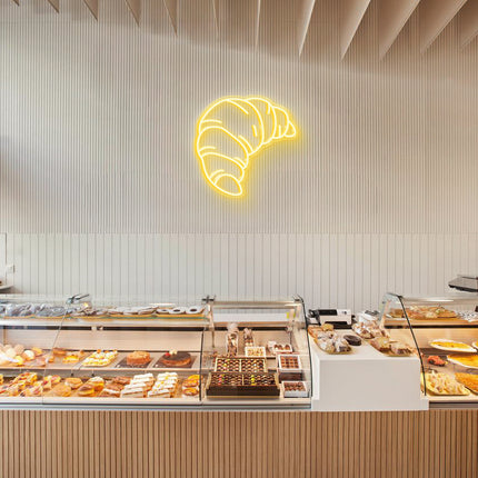 Warm White Croissant Neon Sign