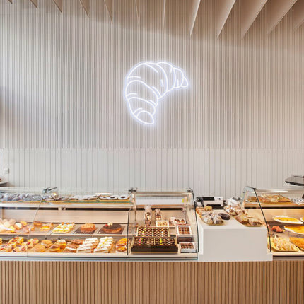 White Croissant Neon Sign