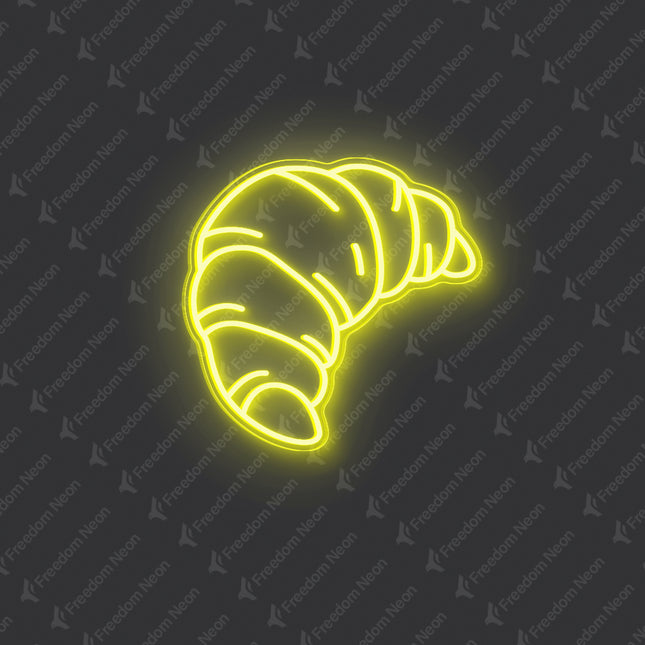 Yellow Croissant Neon Sign