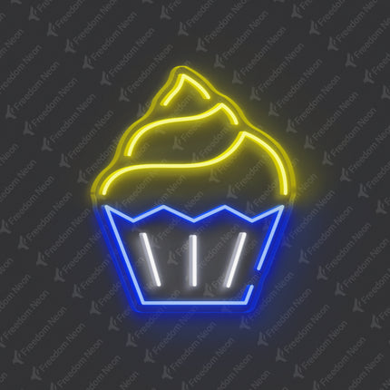Lemon Yellow Cupcake Neon Sign