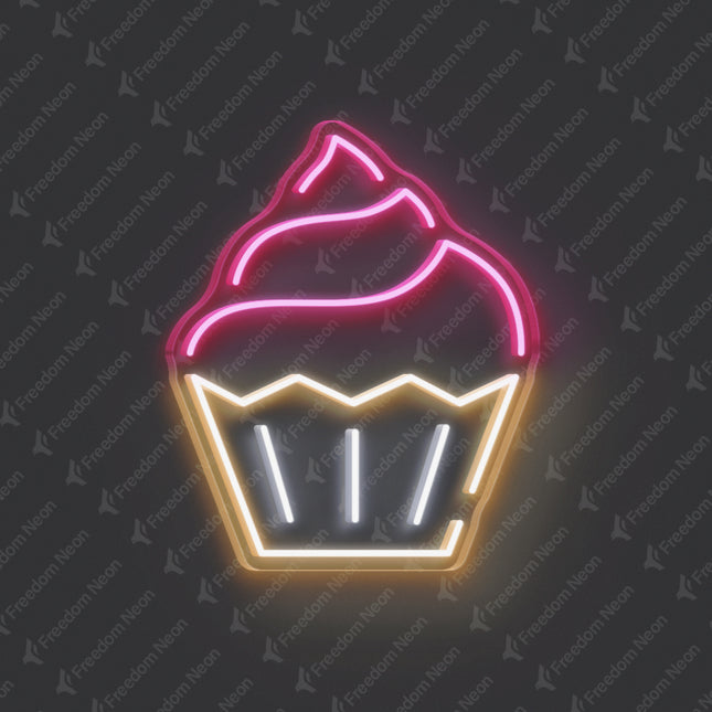 Light Pink Cupcake Neon Sign