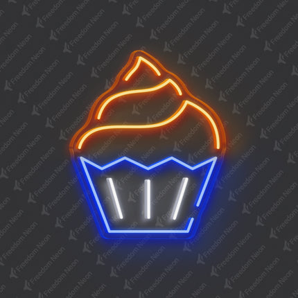 Orange Cupcake Neon Sign