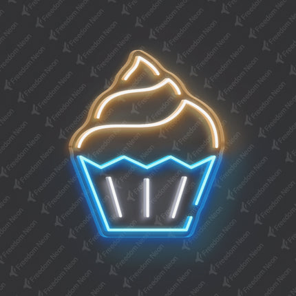 Warm White Cupcake Neon Sign