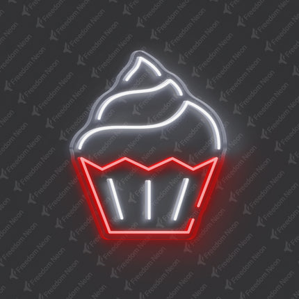 White Cupcake Neon Sign