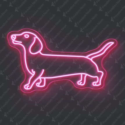 Light Pink Dachshund Dog Neon Sign