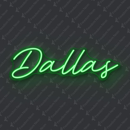 Green Dallas Neon Sign