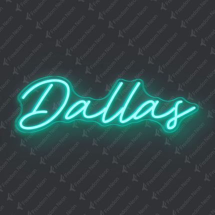 Mint Green Dallas Neon Sign