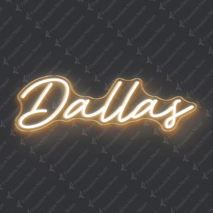 Warm White Dallas Neon Sign