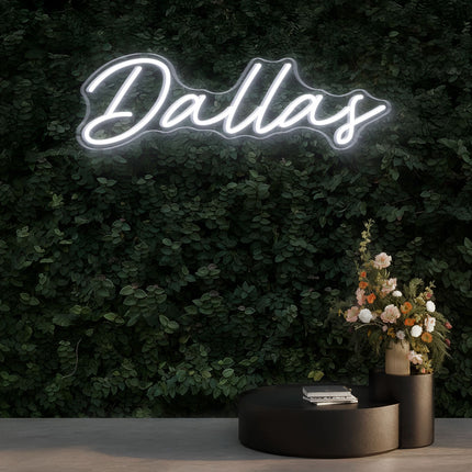 White Dallas Neon Sign