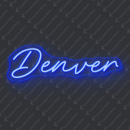 Blue Denver Neon Sign