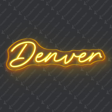 Golden Yellow Denver Neon Sign