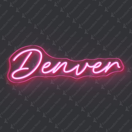 Light Pink Denver Neon Sign