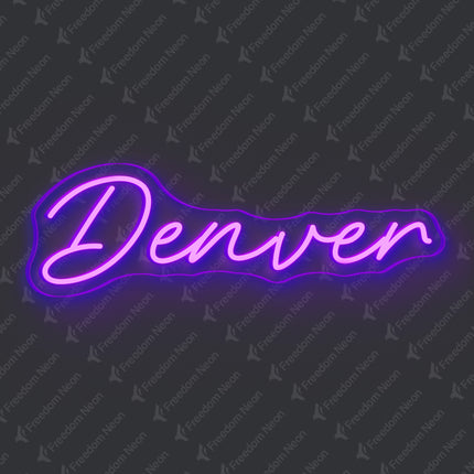 Purple Denver Neon Sign