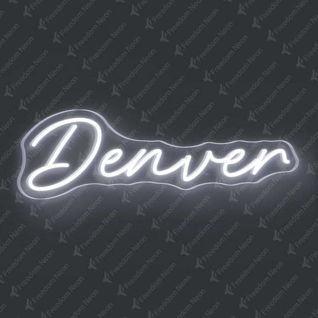 White Denver Neon Sign