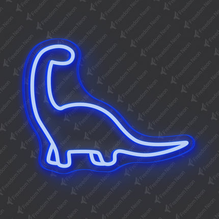 Blue Dinosaur Neon Sign