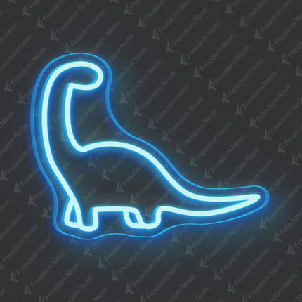 Ice Blue Dinosaur Neon Sign
