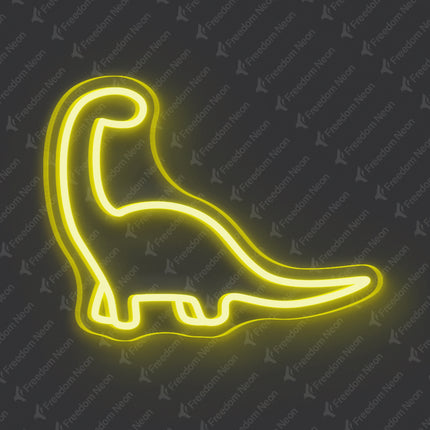 Lemon Yellow Dinosaur Neon Sign