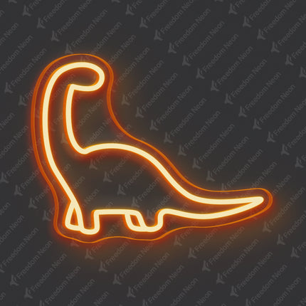 Orange Dinosaur Neon Sign