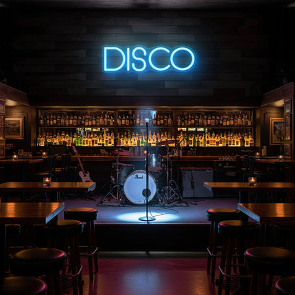 Ice Blue Disco Word Neon Sign