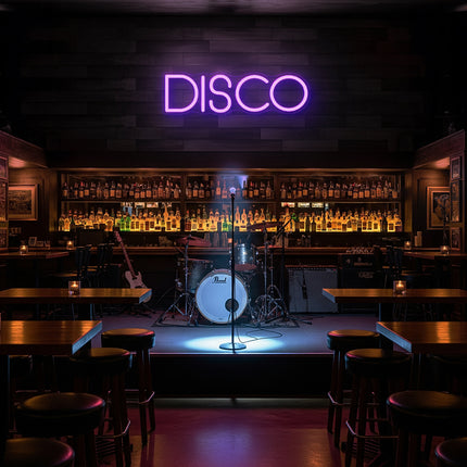 Purple Disco Word Neon Sign