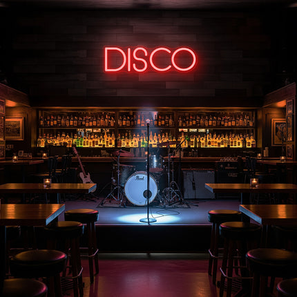 Red Disco Word Neon Sign