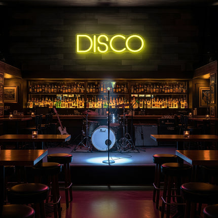 Yellow Disco Word Neon Sign