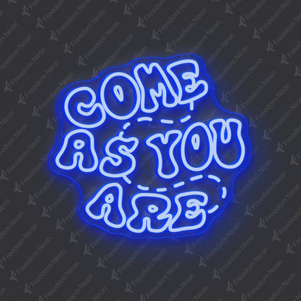 Blue Double-Line Come As You Are Neon Sign
