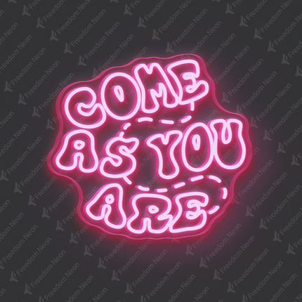 Light Pink Double-Line Come As You Are Neon Sign