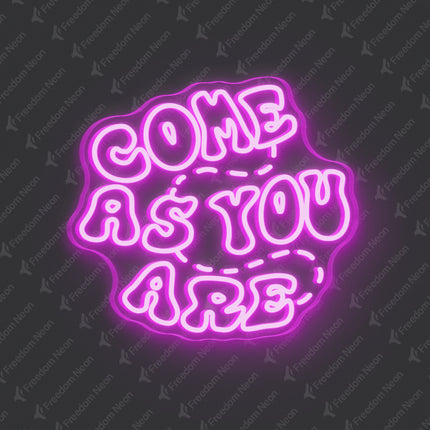 Pink Double-Line Come As You Are Neon Sign