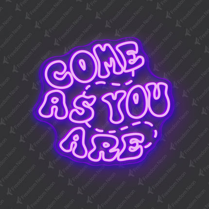 Purple Double-Line Come As You Are Neon Sign