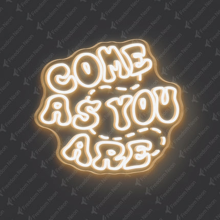 Warm White Double-Line Come As You Are Neon Sign