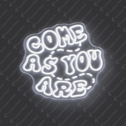 White Double-Line Come As You Are Neon Sign