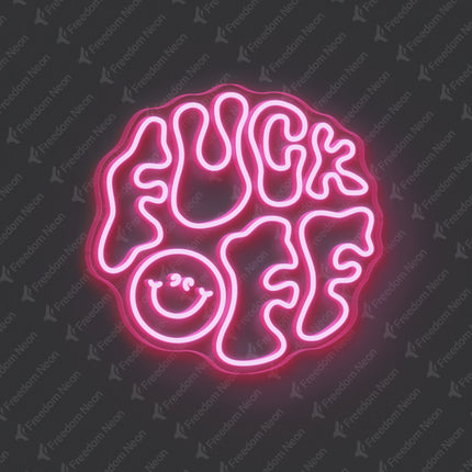 Light Pink Double-Line Fuck Off Neon Sign