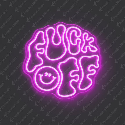 Pink Double-Line Fuck Off Neon Sign