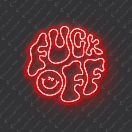 Red Double-Line Fuck Off Neon Sign