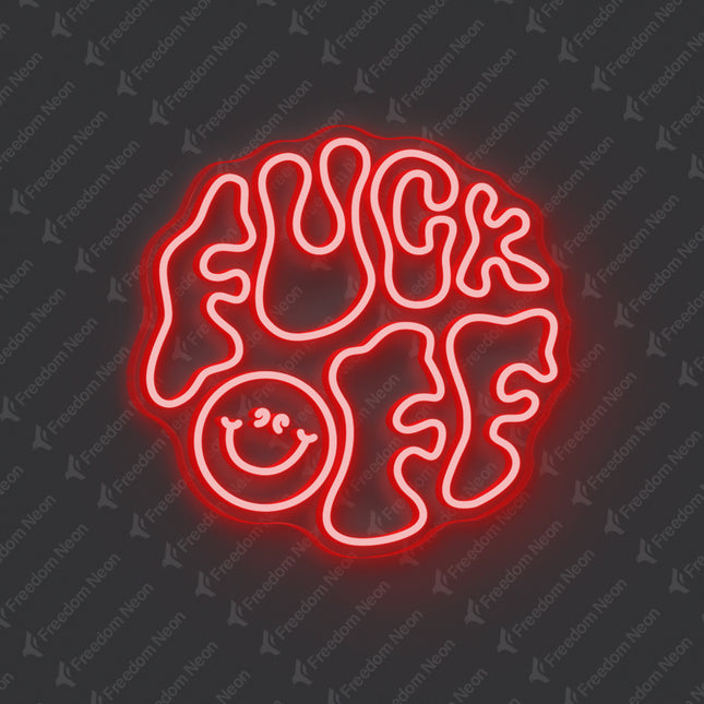 Red Double-Line Fuck Off Neon Sign