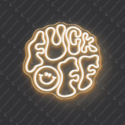 Warm White Double-Line Fuck Off Neon Sign