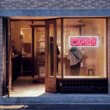 Light Pink Double Line Open Border Neon Sign