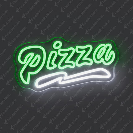 Green Double Line Pizza Neon Sign