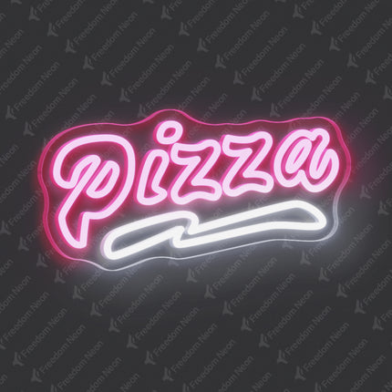 Light Pink Double Line Pizza Neon Sign