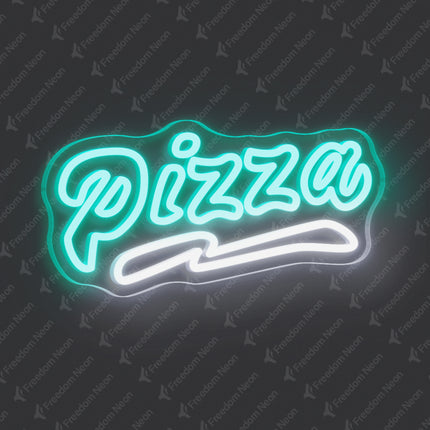 Mint Green Double Line Pizza Neon Sign