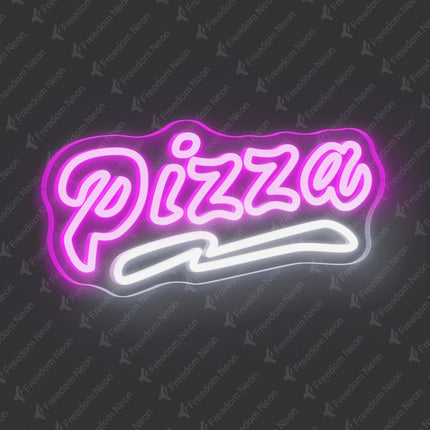 Pink Double Line Pizza Neon Sign