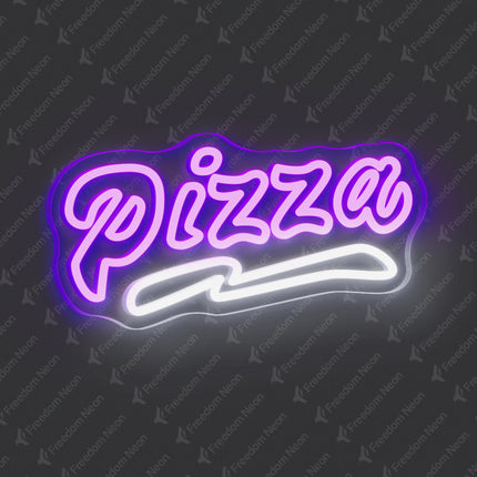 Purple Double Line Pizza Neon Sign