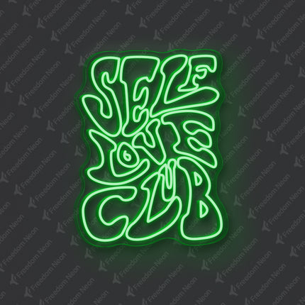 Green Double-Line Self Love Club Neon Sign