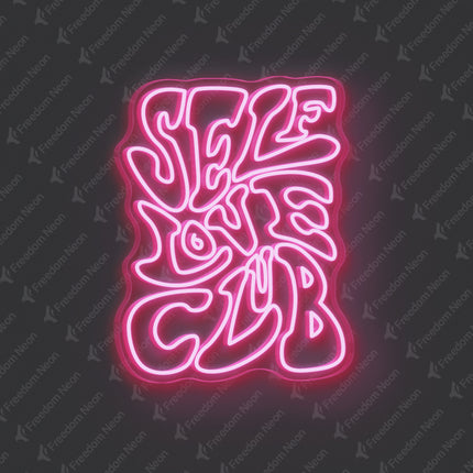 Light Pink Double-Line Self Love Club Neon Sign