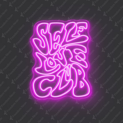 Pink Double-Line Self Love Club Neon Sign
